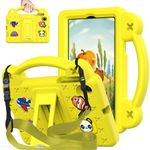 Kwamaz for Onn 7 inch Tablet Case (2024 Model) 100135924, with Strap Handle Stand, Kids EVA Shockproof Cover for Walmart Onn Tablet Case 7'' Gen 4, Yellow