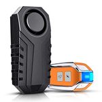 ONVIAN 113dB Wireless Anti-Theft Motorcycle Bike Alarm Waterproof Bicycle Security Alarm Vibration Motion Sensor with Orange Remote