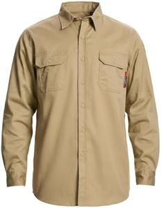SRsafety Hi Vis FR Work Shirts,7.0oz Long Sleeve Flame Resistant Shirts for Men,100% Cotton High Visibility Fire Shirt
