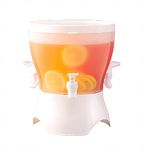 CHASNEY Drink Dispenser 3 Chambers Beverage Kettle Rotating 1.3 Gallon with Leak-proof Spigot Juice Soda Lemonade 360° Rotate Compartments for Parties