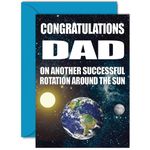 Funny Birthday Cards for Dad - Earth Rotation - Banter Happy Birthday Card for Dad from Son Daughter, Rude Humour Joke Bday A5 Greeting Cards Gift for Daddy Papa Father