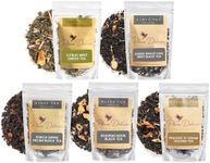 Plum Deluxe Variety Pack - Premium Loose Leaf Tea Sampler with Caffeine, Creme Brulee Earl Grey, Citrus Mint Green, Peaches & Cream Oolong, Pecan Black & Floral Black