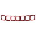 Mactoom Grille Inserts Grill Cover Compatible with Jeep Compass 2017-2021 Front Grill Cover Rings Frame Trims Kit 7PC (Red)