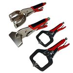 4pcs Welding C CLAMP MOLE VICE Grip Sheet Metal Locking Pliers Wrench (4pc Set (1 of Each))