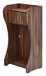 samdecors engineered wood standard stage podium/lectern presentation stand brown with two door cabinet for conference, meetings, events (only podium, no external mic included)