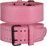 Bear Grips Weightlifting Belt, Leather Weight Belt for Men, Weight Lifting Belt for Women, Double Prong Gym Belt, Squat Belt, 5mm Powerlifting Belt, Deadlift Belt, Workout, Exercise - Pink - M