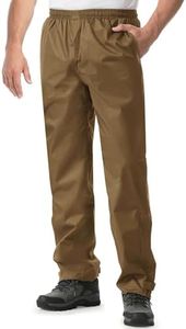 iCreek Men's Rain Pants Waterproof Breathable Lightweight Rain Over Pants (Brown, 4X/30 Inseam)