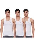 LUX VENUS Men's Cotton Vest (Pack of 3) (8904209873910_Venus_WH_RN_100_White)