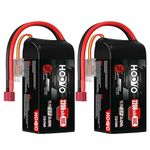 HOOVO 3S Lipo Battery, 80C 2200mAh 11.1V Shorty Lipo Battery, Softcase with Deans Plug for Drone RC Quadcopter Helicopter Airplane FPV RC Car, 2 Pack