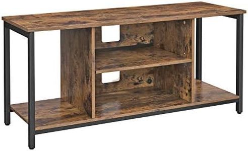 Vasagle Entertainment Unit, TV Console Unit with Open Storage, TV Cabinet with Shelving, for Living Room, Entertainment Room, Rustic Brown and Black Industrial