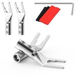 Pure Copper Speaker Spade Connectors,Screw Locking Speaker Wire Connector,Fork Spade Plug 45 Degree for Speaker Wire DIY 4PCS (Rhodium Plated with Heat Shrink Tube)