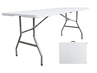 JingPieCle 6 Foot Folding Table 6ft