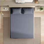 Wakefit Wakefit 215TC 100% Cotton Solid Queen Size Bedsheet (100x90 Inches) / (2.54m*2.29m) with 2 Pillow Covers Free, Blue Granite