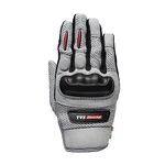 TVS Racing Street Riding Gloves for Men-PVC & Carbon Protected, Touch Screen Compatible, & Visor Wiper Fingertips-Premium Bike Gloves for Riding Comfort (Grey-M)