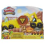 Play-Doh Kid Wheels Excavator And Loader Toy Construction Trucks, Non-Toxic Sand Buildin' Compound Plus 2 Colors Multicolor