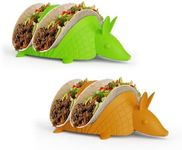 Pund'it Tacodillo Taco Holders, Set of 2 Armadillo Themed Taco Platters
