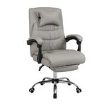 Panana Office Chair with Padded Armrest Head Pillow Reclining Chair Swivel Gaming Racing Chair (With Footrest, Light Grey)