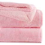 VAS COLLECTIONS Luxurious Soft Faux Rabbit Fur with Sherpa Blanket - Fluffy, Cozy, Warm, Reversible Blanket for Double Size Bed 500GSM Blanket with Bag Packing - Color- Pink, 240 x 230 Cm, WT- 3Kg