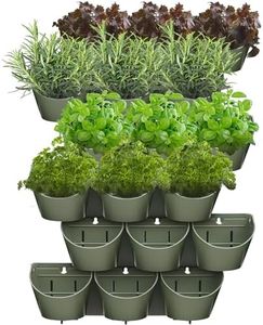 Worth Garden 6 Sets Self Watering Vertical Planters Indoor Outdoor Living Wall Mounted (Green)