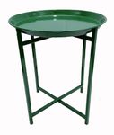 Elegent Home Coffee Table for Living Room Bed Side Table Coffee Table for Garden 4 Legs Table Round top Metal Coffee Table end Table Green (Large 50x62 cm)