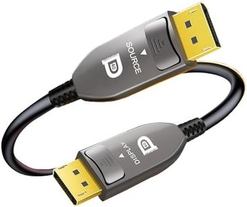 SkyeySnail 16K Fiber Optic DisplayPort Cable, Active DP Cable, 40Gbps Display Port Cord Support 16K@30Hz, 10K@30Hz, 8K@60Hz, 4K@165Hz, HDR, HDCP2.2, DSC 1.2a for Gaming Monitor PC (250ft)