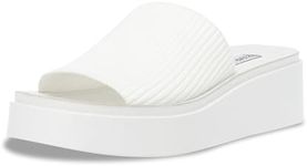 Steve Madden Women's Balanced Slide Sandal, White, 6.5