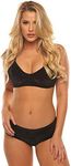 Velvet Kitten Sexy Velvet Kiss Bra Set Bralette (Small, Black)