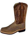 Smoky Mountain Boots Mens Boonville Brown Distress Leather Square Toe 7.5 D