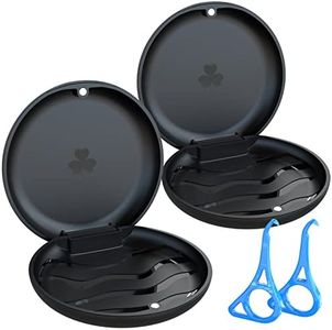 BVN 2 Pcs Retainer Case, with 2 Pcs Aligner Removal Tool, Mouth Guard Case, Black Denture Case, Mouthguard Case, Retainer Box, Denture Box for Disassembly of Oral Care