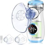 Mesh Nebulizer, Rechargeable Handheld Nebulizer Machine with Digital Display and Auto-Cleaning for Adults and Kids, Portable Nebulizer with Adjustable Mist for Home and Travel Use