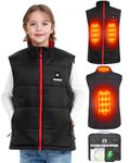 CYCYHEAT Kids Heated Gilet - Boys and Girls Lightweight Heating Vest Jacket Coat With Battery Pack Heated Clothing for Skiing (UK, Numeric, 150, Regular, Red)