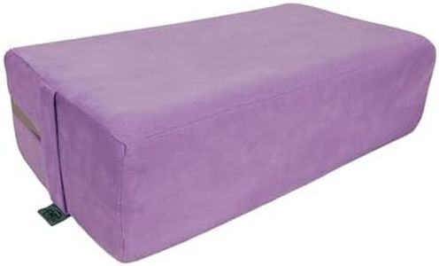 NGT new guide steps Yoga Bolster Pillow for Meditation and Support - Rectangular Yoga Cushion Foam Wedges Washable Suede Pillowcase for Men and Women with Carry Handles. (Purple)