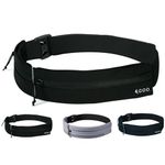 EGOO - Water Resistant Running Belt with Adjustable Elastic Strap, Lightweight Large Capacity Sports Waistpack with Dual Pockets for Running, Workout, Walking, Biking, Travel & Outdoor Activities