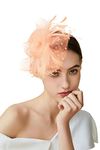 BABEYOND Fascinator Hats for Women Tea Party Hat Kentucky Fascinators Headband Derby Hats Wedding Flower Feathers Hair Clip, Champagne, One Size