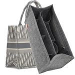 KESOIL Purse Organizer Insert for Handbags Organizer fit Large Book Tote Bag ONTHEGO GM (Grey, Di-Large)