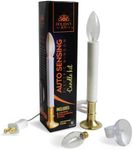 Holiday Joy Window Candles Kit - Pack of 1-9-inch-Tall Electric Candle with Built-in Auto Sensor, 2 Bulbs and Suction Cup Holder in Each Box - 5W, 120V﻿