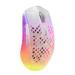 SteelSeries Aerox 3 Wireless - Holey RGB Gaming Mouse - Ultra-lightweight Water Resistant Design - 18K DPI TrueMove Air Optical Sensor - Ghost