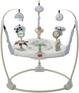 Tiny Love 4-in-1 Jump & Play Stationary Activity Center, Baby Jumper with Lights & Music, Developmental Toys, 360 Swivel Seat, Baby Activity Entertainer for 6 Months+, Black and White