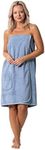 Robe Direct Women’s Terry Cloth Spa and Bath Towel Wrap with Adjustable Closure & Elastic Top (Light Blue, Medium)