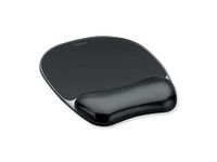 Fellowes Gel Crystals Mouse Pad with Wrist Rest, 7.87 x 9.18, Black