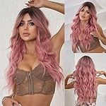 OMELPIS Pink Wig for Women Long Omb
