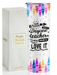 Onebttl Teacher Appreciation Gifts 20oz Skinny Tumbler with Lid and Straw for Christmas, Appreciation Day, End of Term from Students - Daycare Teacher