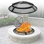 Febtech - Firepit Screen Covers Round 36 - Heavy Duty Outdoor Spark Screen for Firepit with Hook for Easy to Lift Fire Pit Spark Screen 36 inch Round for Firepit Replacement Screen & Fire Pit Insert