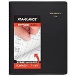AT-A-GLANCE 2024 Weekly Planner, Quarter-Hourly Appointment Book, 7" x 8-3/4", Medium, Telephone/Address Pages, Black (709510524)