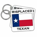 3dRose Misplaced Texan Key Chains, Set of 2 (kc_193347_1)