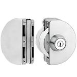 Qrity Stainless Steel Glass Door Lock Double Glass Door Lock Sliding Door Glass Door with 3 Copper Keys for Shop and Office，can be Locked Inside