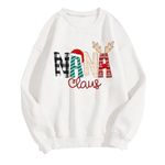 Womens Christmas Jumper UK Sale Clearance Ladies Nana Claus Printed Xmas Sweatshirt Long Sleeve Tunic Tops Round Neck Shirt Loose Fit Jumpers Winter Casual Blouse Dressy Trendy Sweater Plus Size