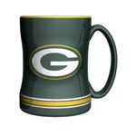 Boelter Brands NFL Green Bay Packers Sculpted Relief Mug, 14-ounce, Dark Green