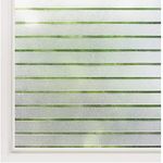 rabbitgoo Window Film Privacy Window Blinds Frosted Window Clings Etched Glass Window Frosting Film Window Tint for Home Office Windows Stripe, 17.5 x 78.7 inches(44.5x200cm)