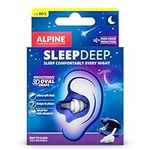 Alpine SleepDeep - Soft Ear Plugs for Sleeping and Concentration - New 3D Oval Shape and Noise Reducing Gel for Better Attenuation - 27 dB - Ideal for Side Sleeper - 1-Pair Reusable: M/L